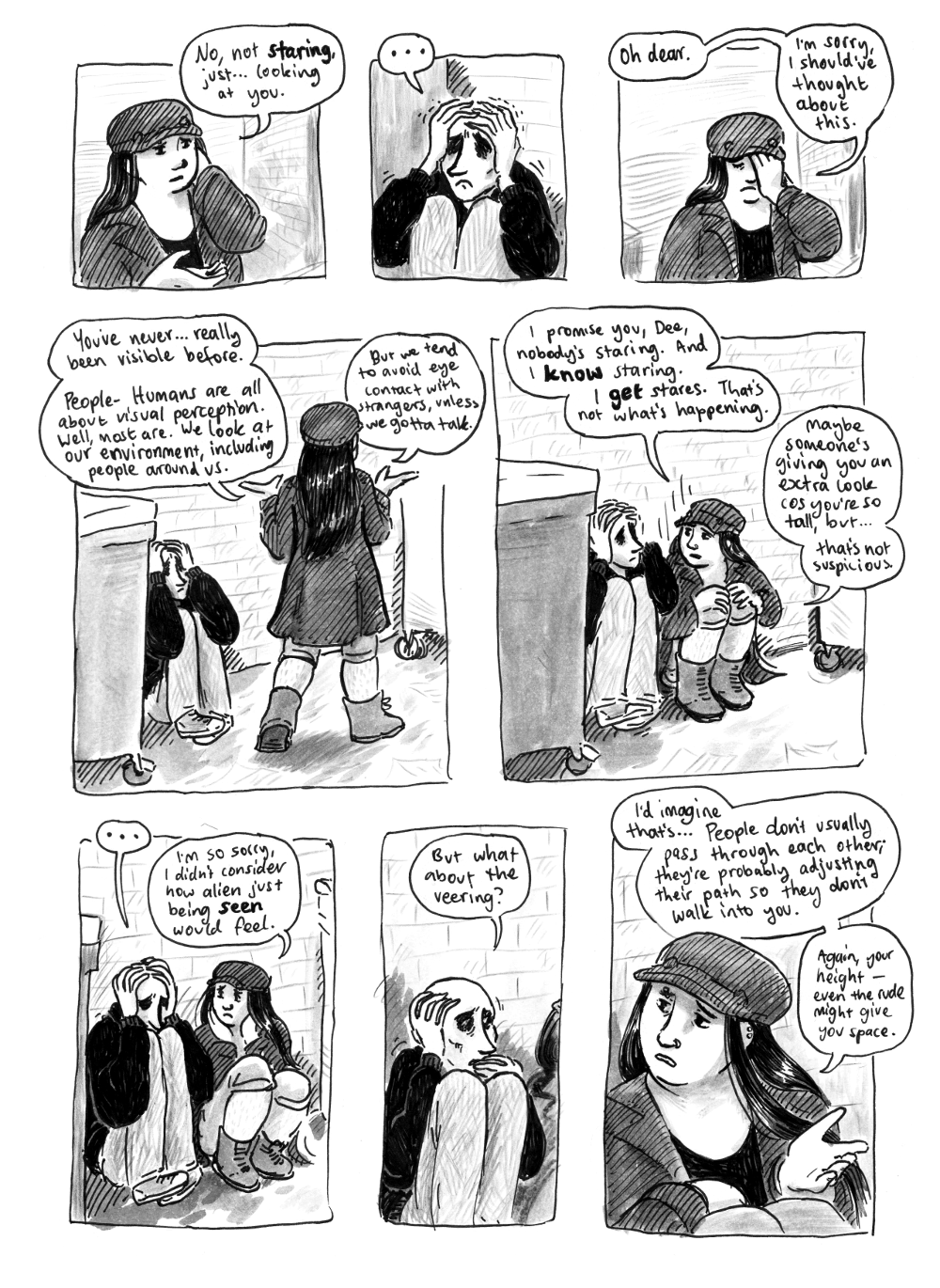 so many new interactions available... like when you're approaching someone and then neither of you make up your mind about which way you'll walk around each other and then you both sort of glitch out and have to pause and acknowledge each other and it's awkward... so much to look forward to, Dee 