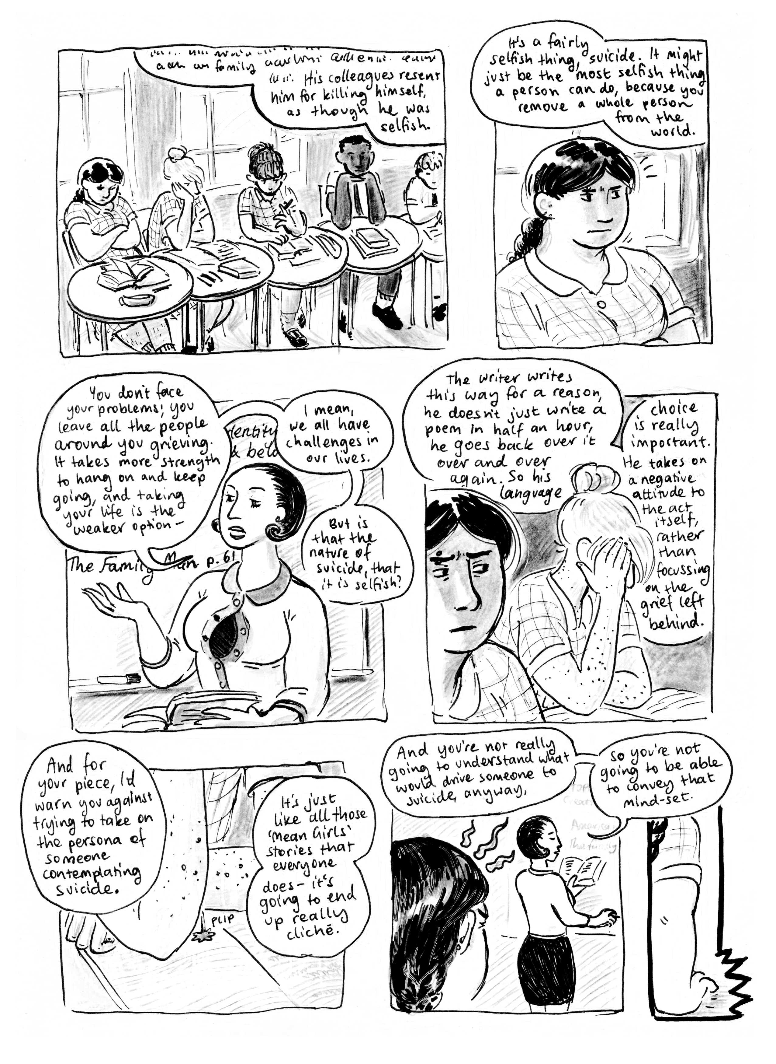 Nothing in my comic is based specifically on real life, except this one monologue which my teacher did actually say. 