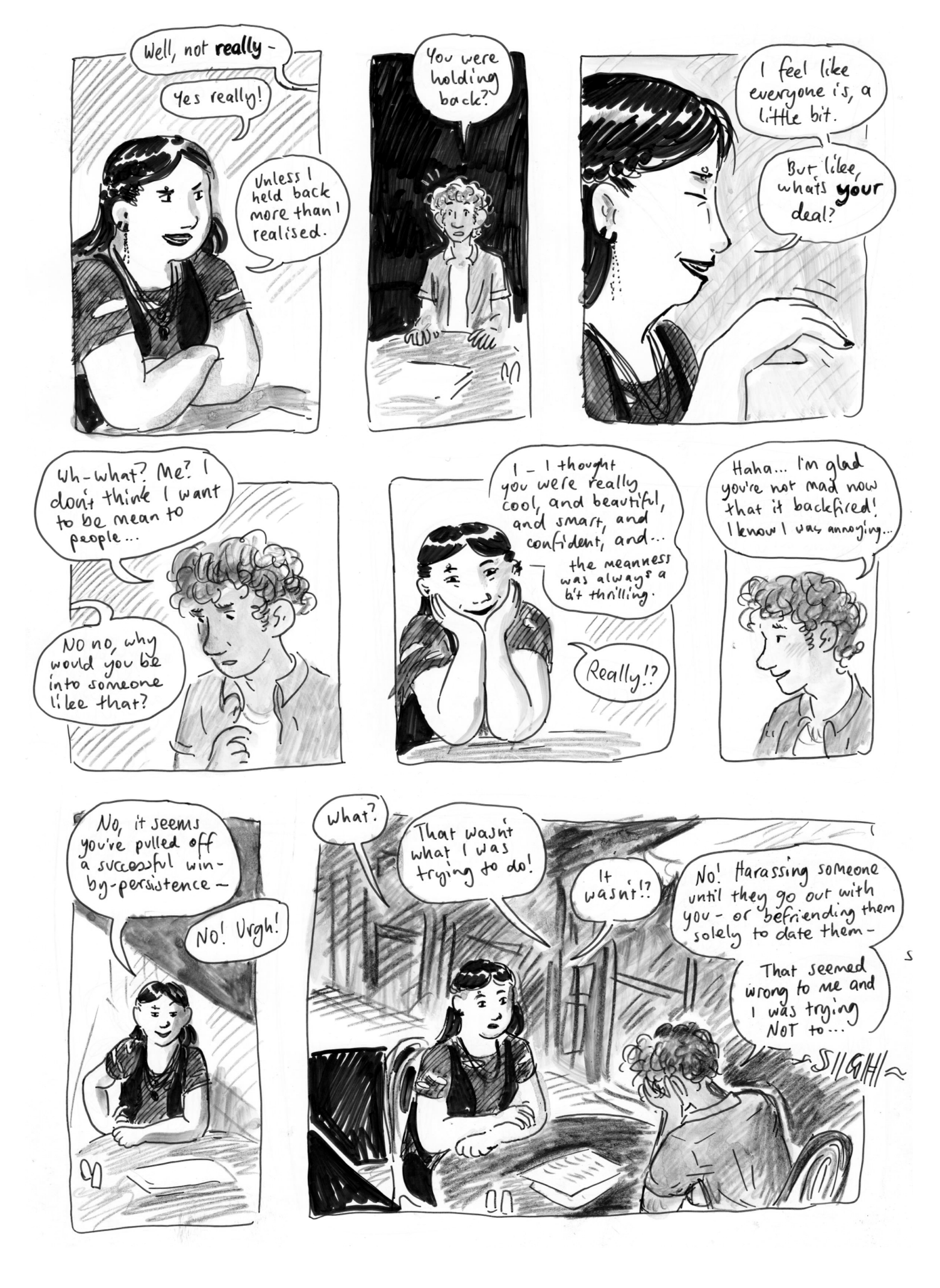 markus does his best to avoid reenacting sexist tropes in his day to day life but too bad, he is fictional and all this is my doing!